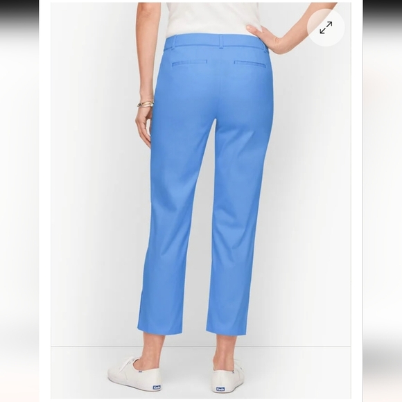 NWT Talbots Women's Perfect Crop Pants Size 4 Blue Beach City Preppy - Picture 2 of 9
